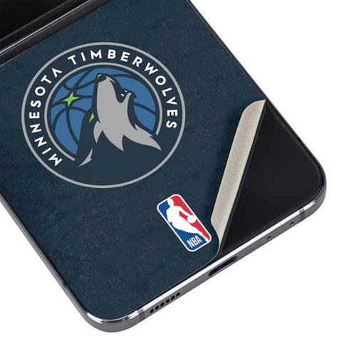 NBA Minnesota Timberwolves Distressed Galaxy Z Flip5 5G Skin